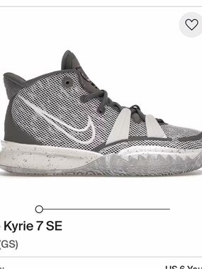 Nike Gray and White Kyrie 7 SE Youth Basketball Shoes